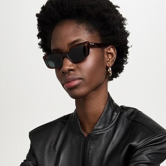 SALE! NEW Saint Laurent SL658 001 Black Rectangle Unisex Sunglasses